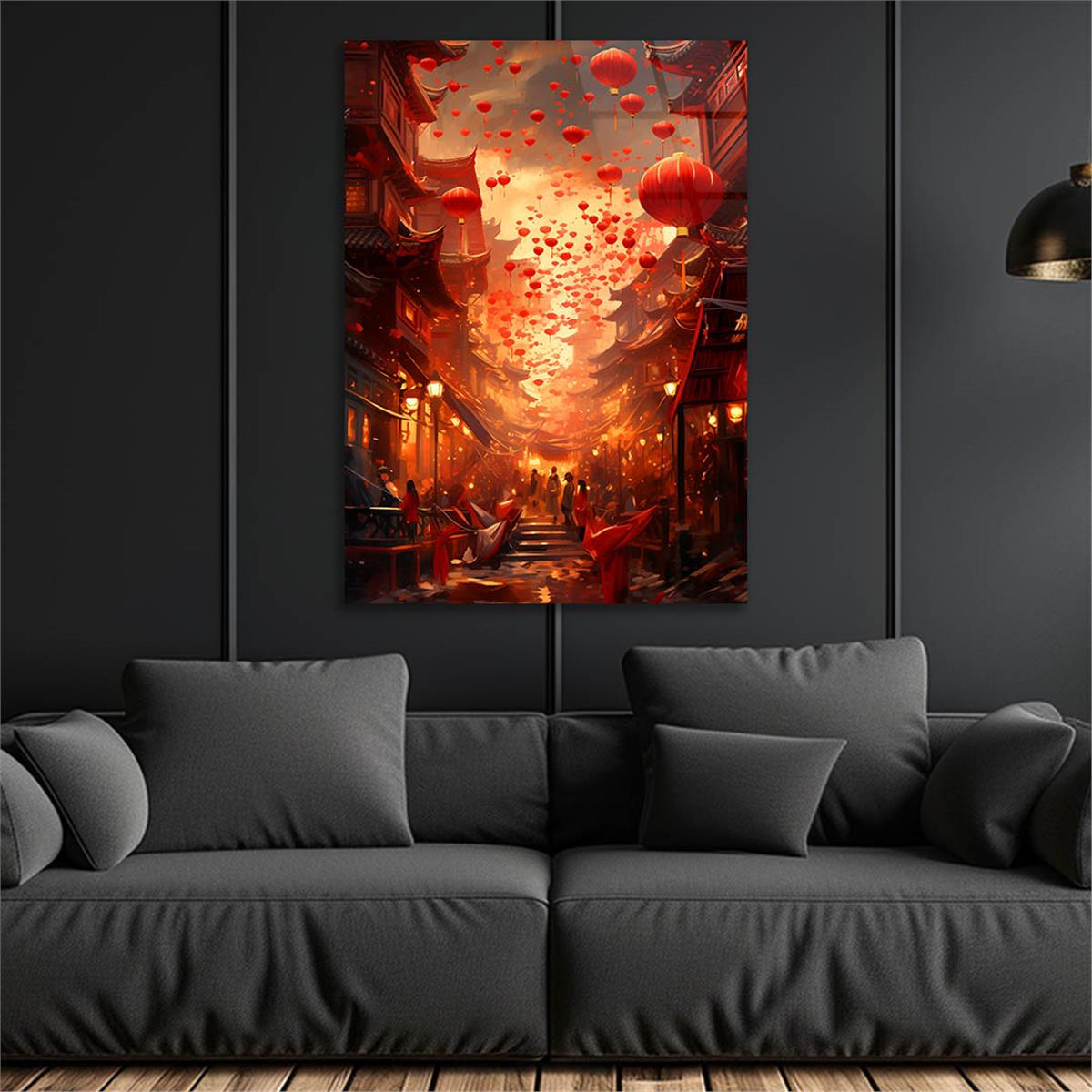 Dikey Sanat Temalı Cam Tablo 430