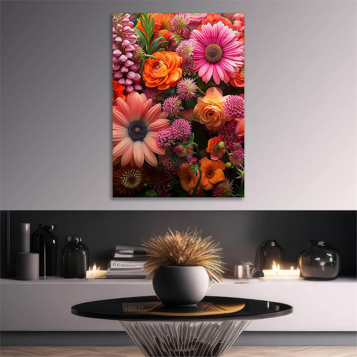 Dikey Sanat Temalı Cam Tablo 505