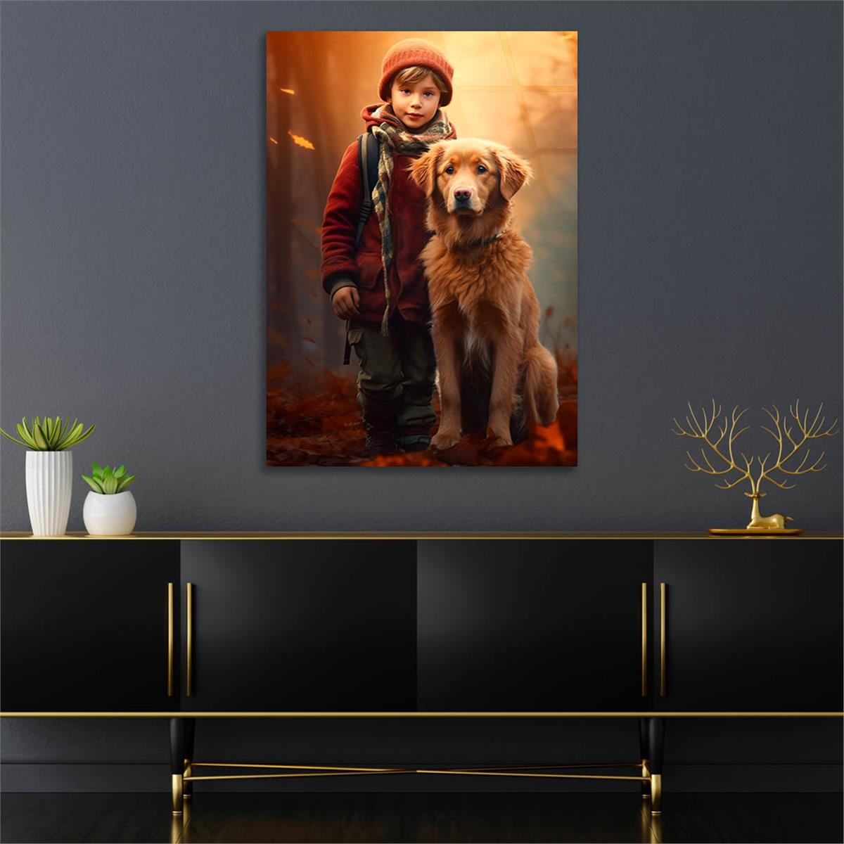 Dikey Sanat Temalı Cam Tablo 479
