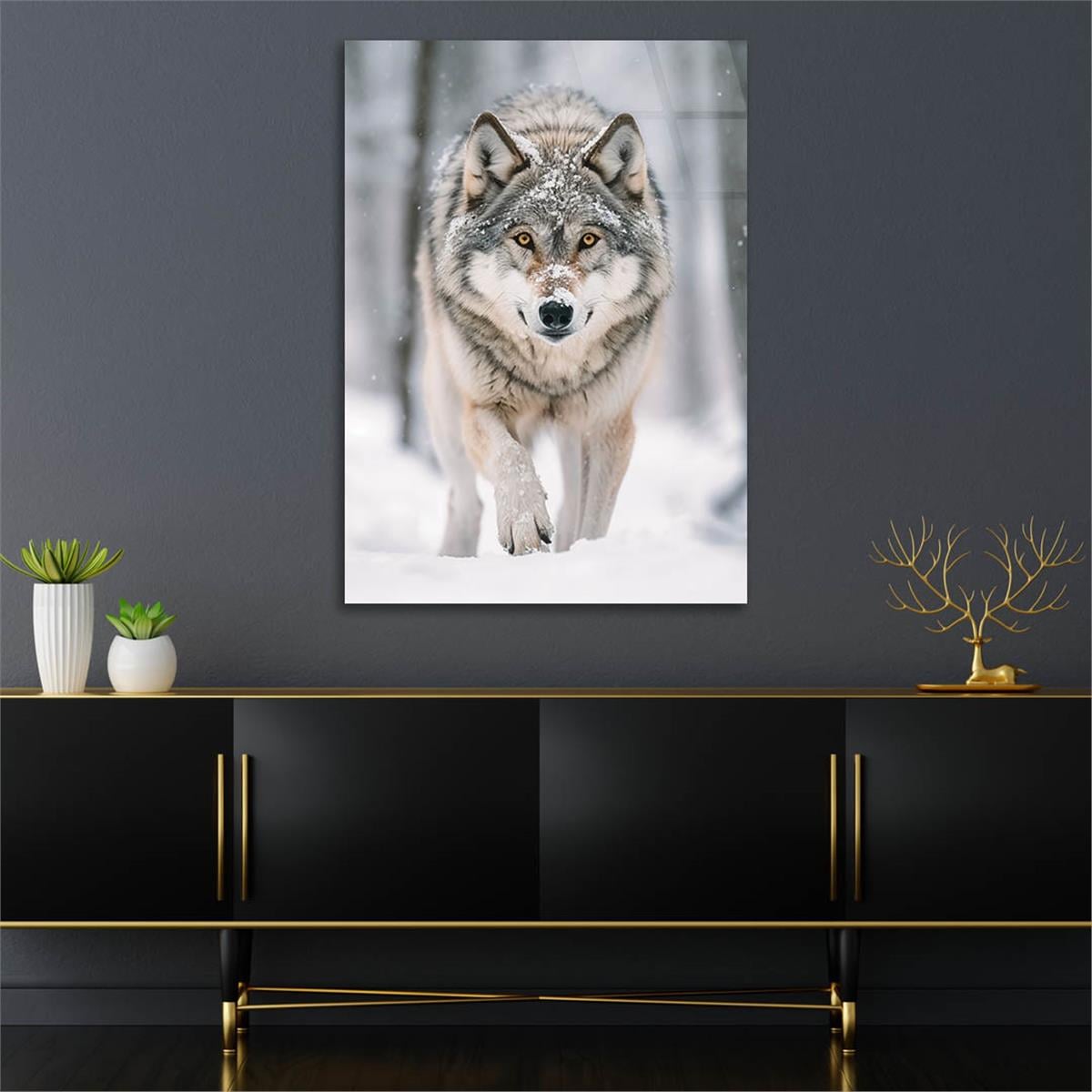 Dikey Doğa Temalı Cam Tablo 440