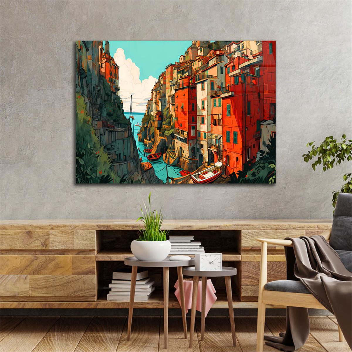 Horizontal Art-Themed Tempered Glass Wall Art 534