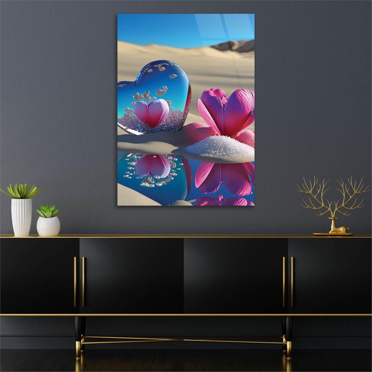 Vertical Tempered Glasss Wall Arts Art-Themed 308