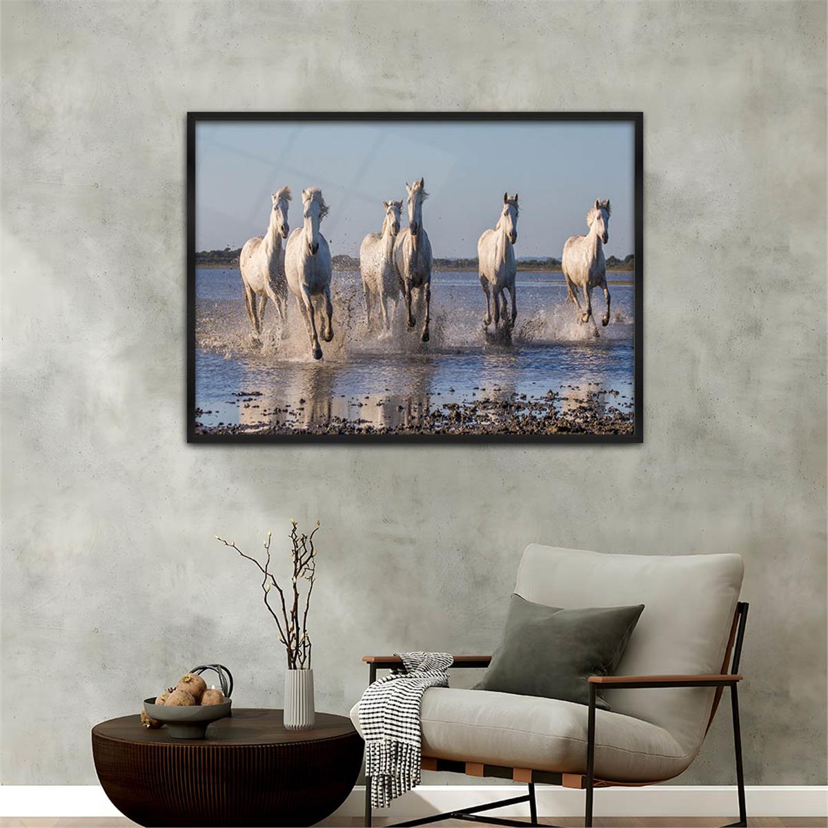 Aluminum-Framed Natured-Themed Tempered Glass Wall Art 003