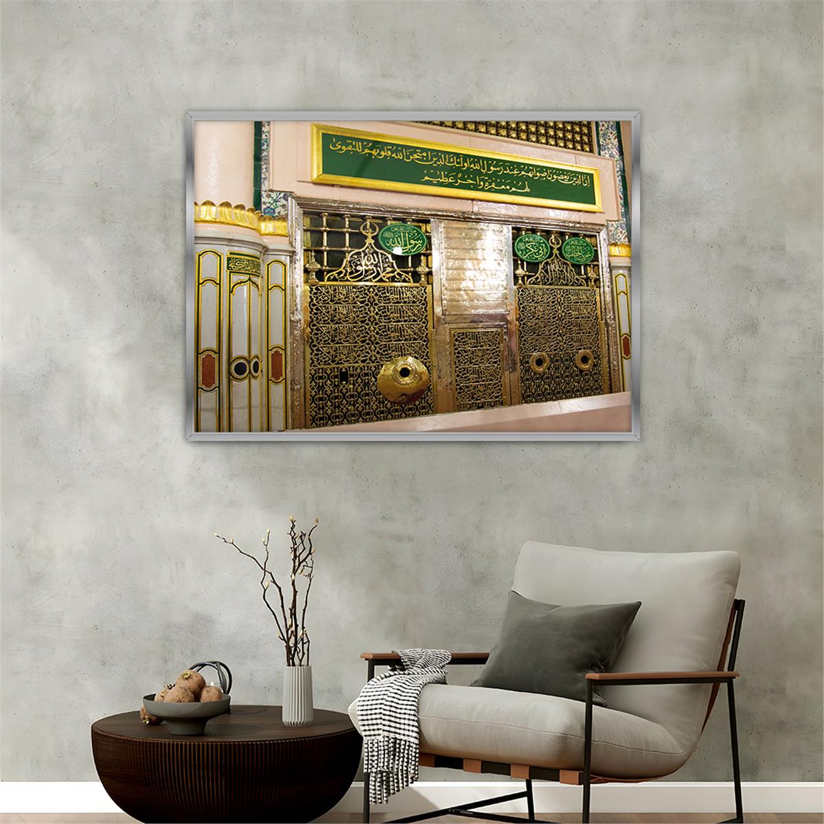 Tableau en verre à thème religieux avec cadre en aluminium  077