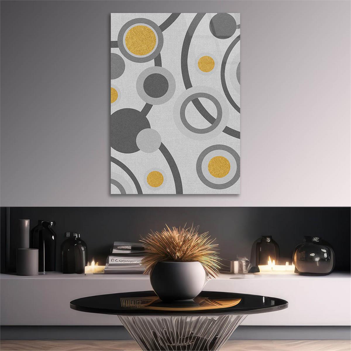 Dikey Sanat Temalı Cam Tablo 579