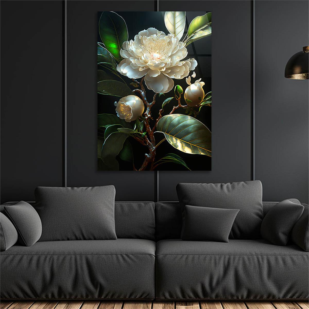 Dikey Sanat Temalı Cam Tablo 581