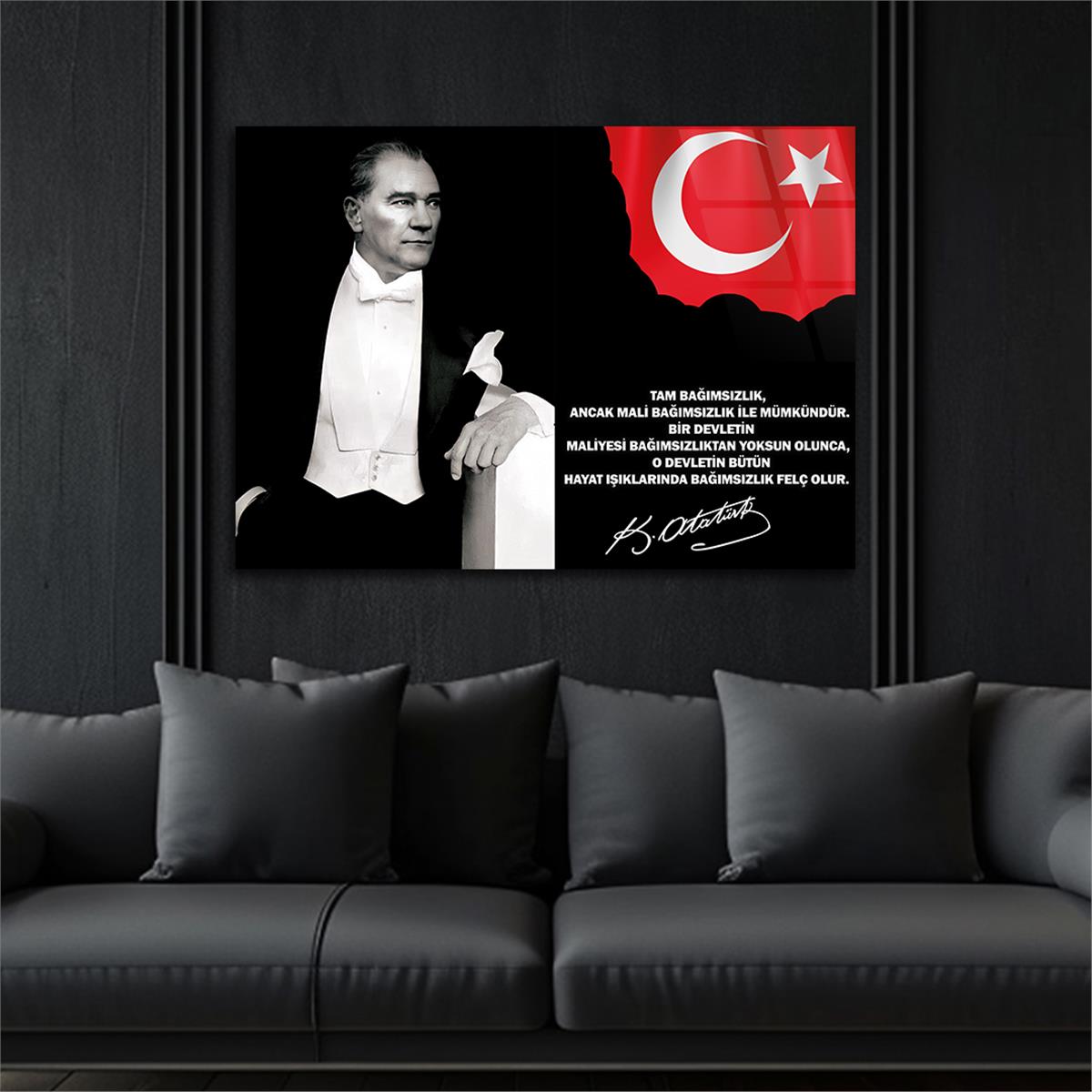 MUSTAFA KEMAL ATATÜRK Tempered Glass Wall Art 
