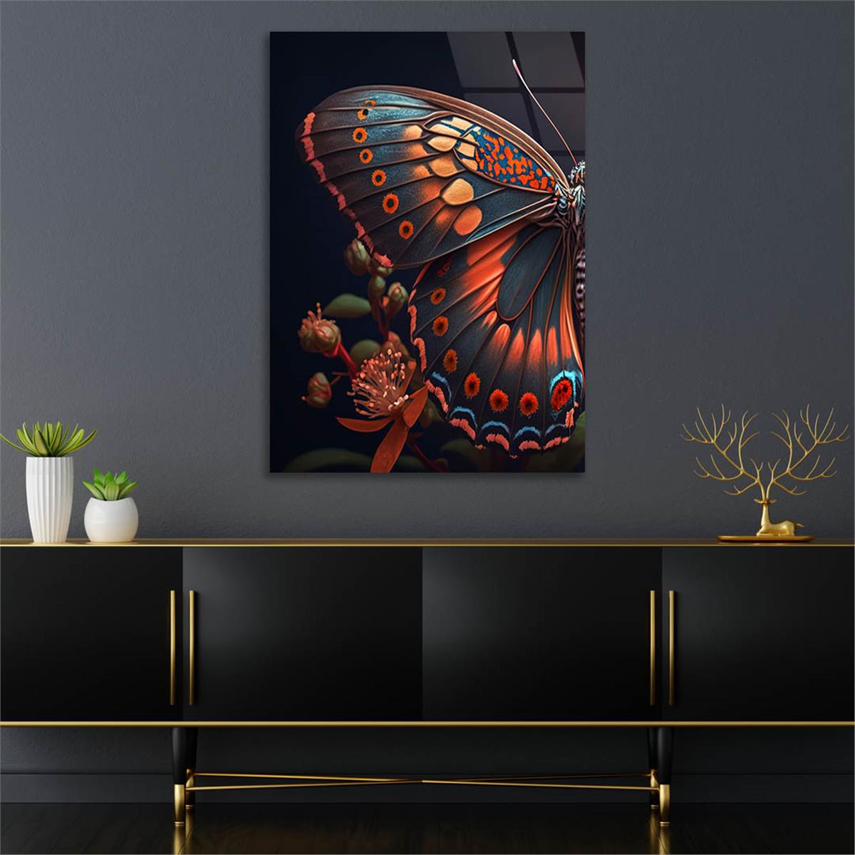 Dikey Sanat Temalı Cam Tablo 369