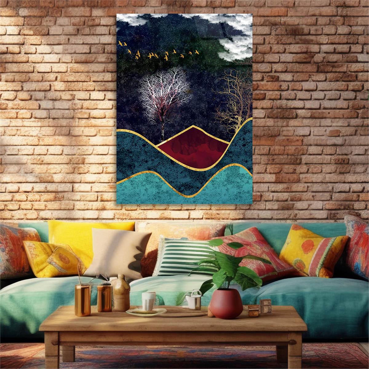 Vertical Tempered Glasss Wall Arts Art-Themed264