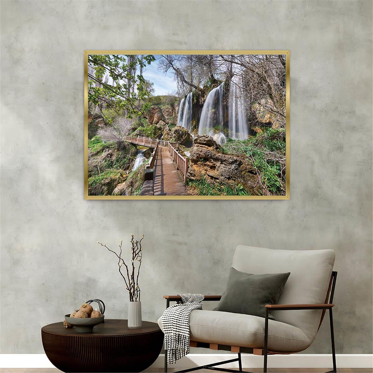 bedrucktes Glas mit Aluminiumrahmen und Natur Themen 