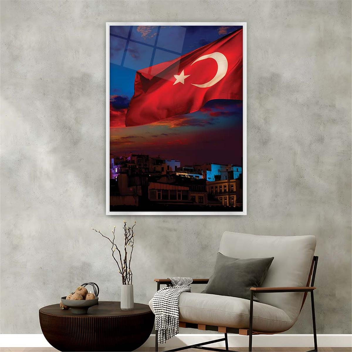 Alüminyum Çerçeveli Vatan Temalı Cam Tablo 024