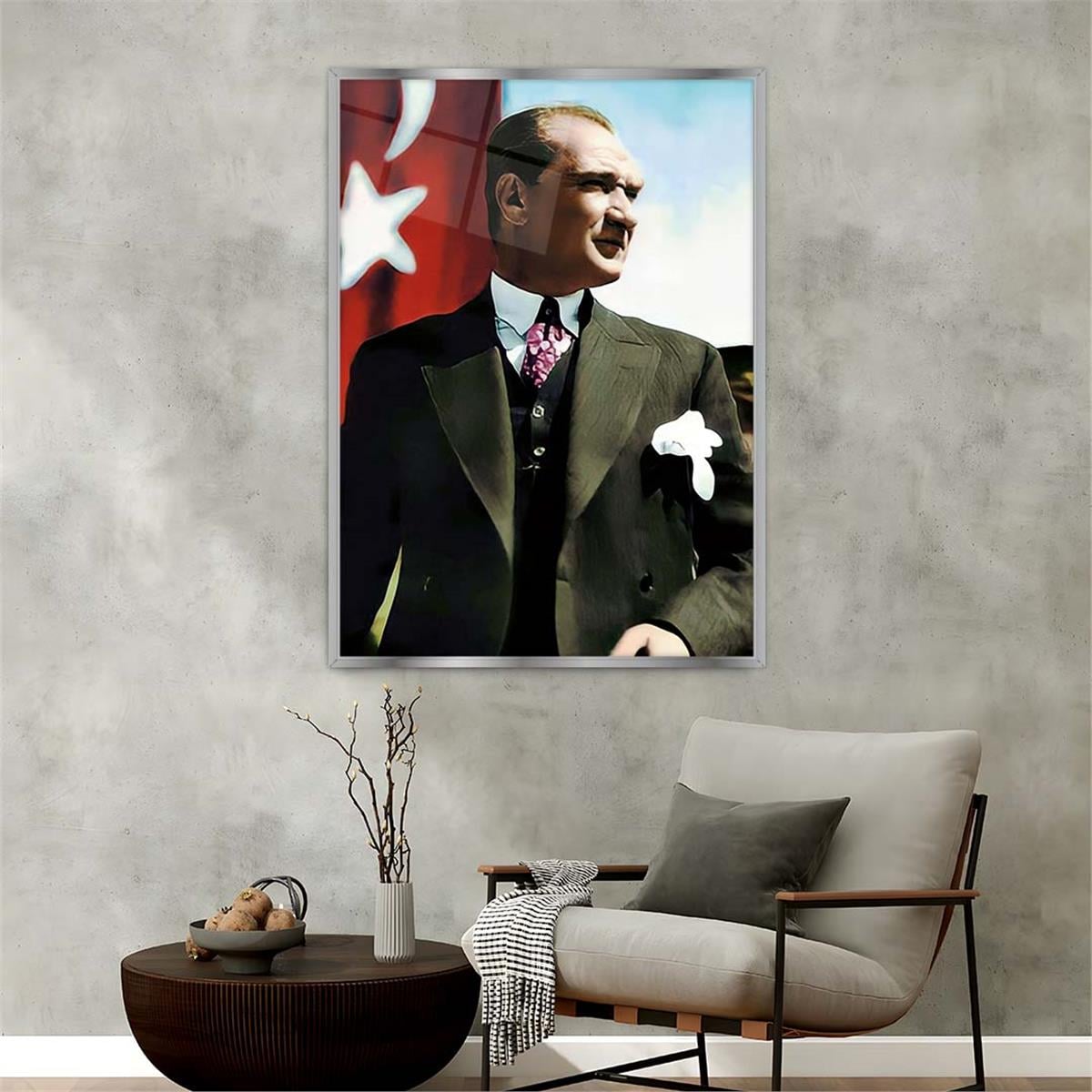 Alüminyum Çerçeveli Vatan Temalı Cam Tablo 094