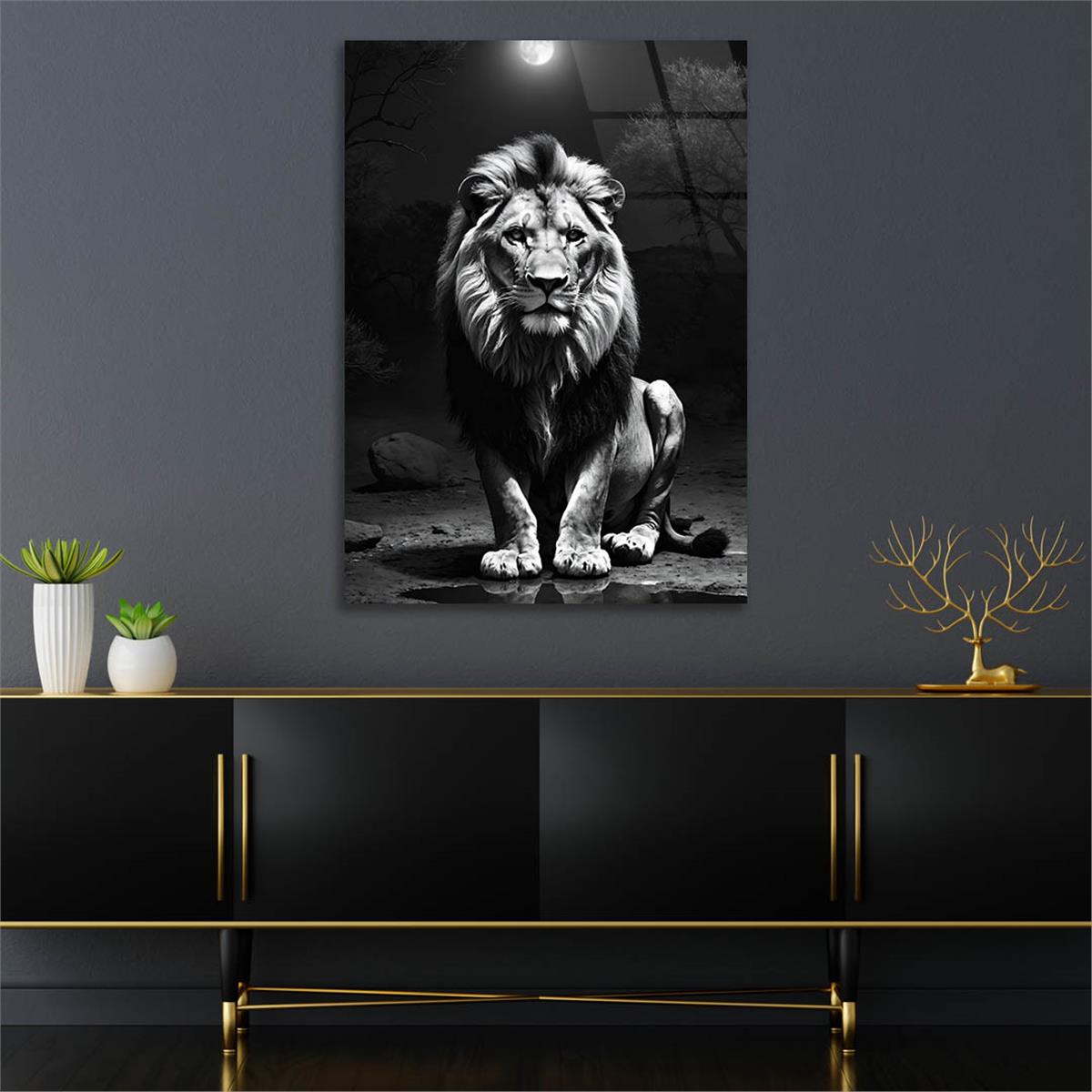 Dikey Doğa Temalı Cam Tablo 344