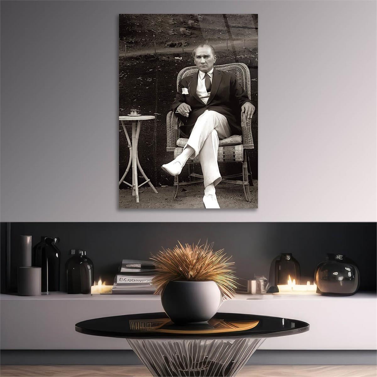 MUSTAFA KEMAL ATATÜRK Tempered Glasss Wall Art 
