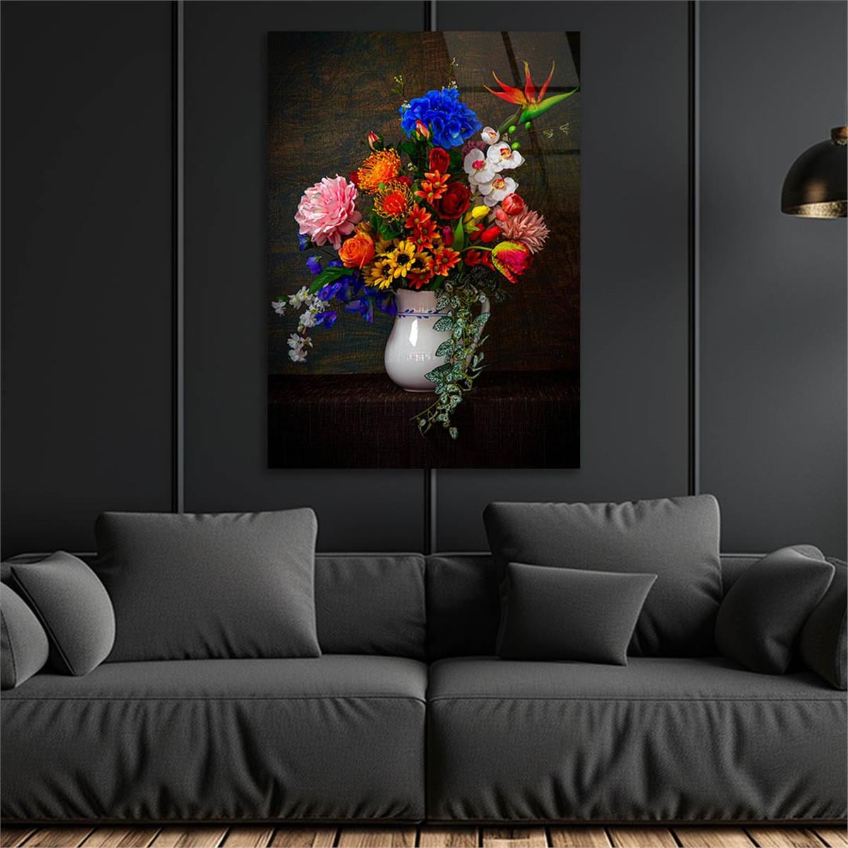 Dikey Sanat Temalı Cam Tablo 508