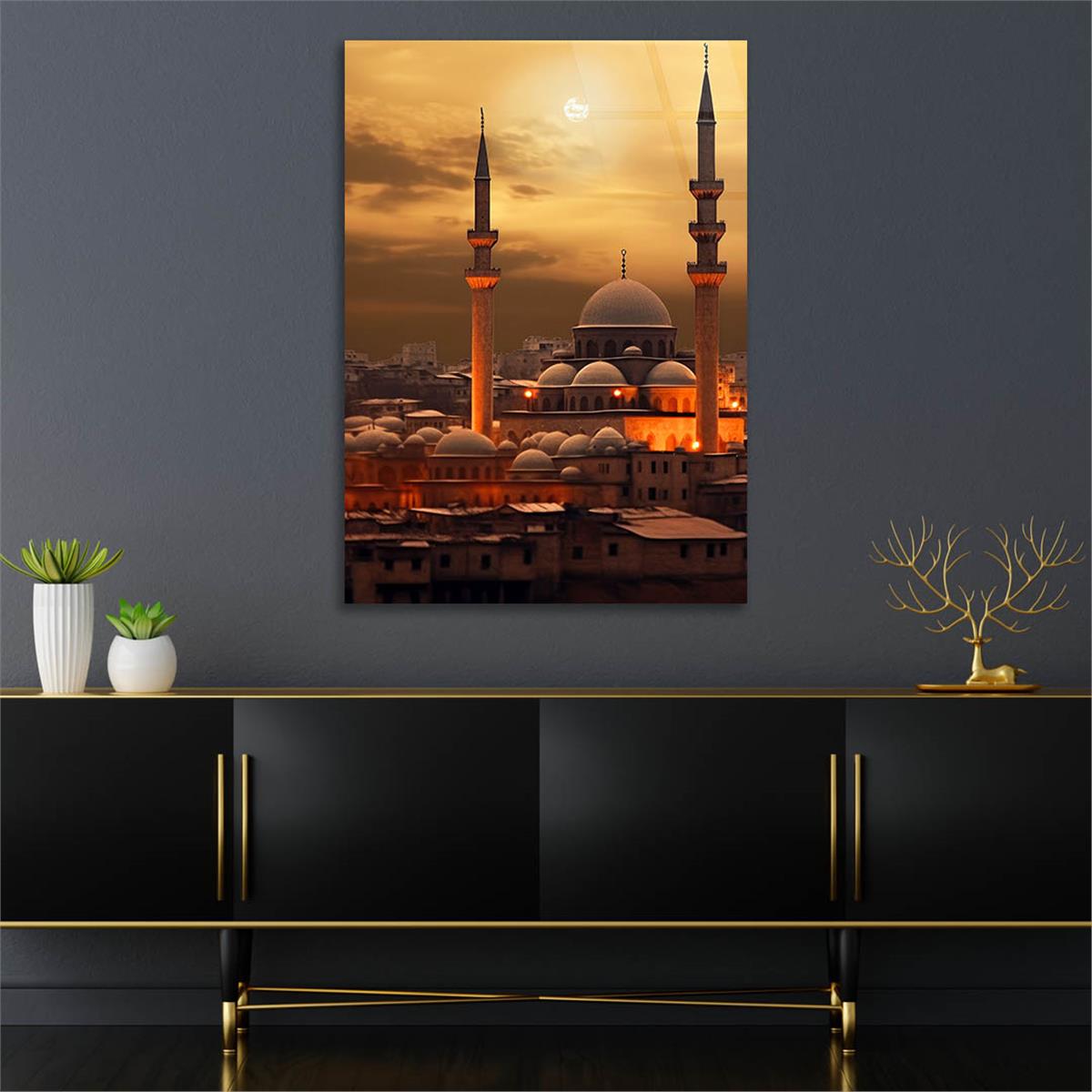 Dikey Dini Temalı Cam Tablo 289