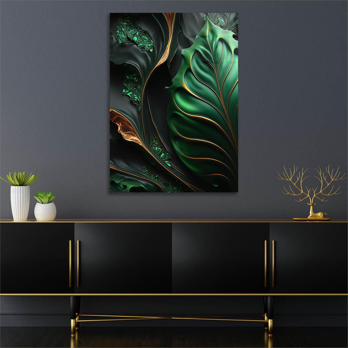 Dikey Sanat Temalı Cam Tablo 436