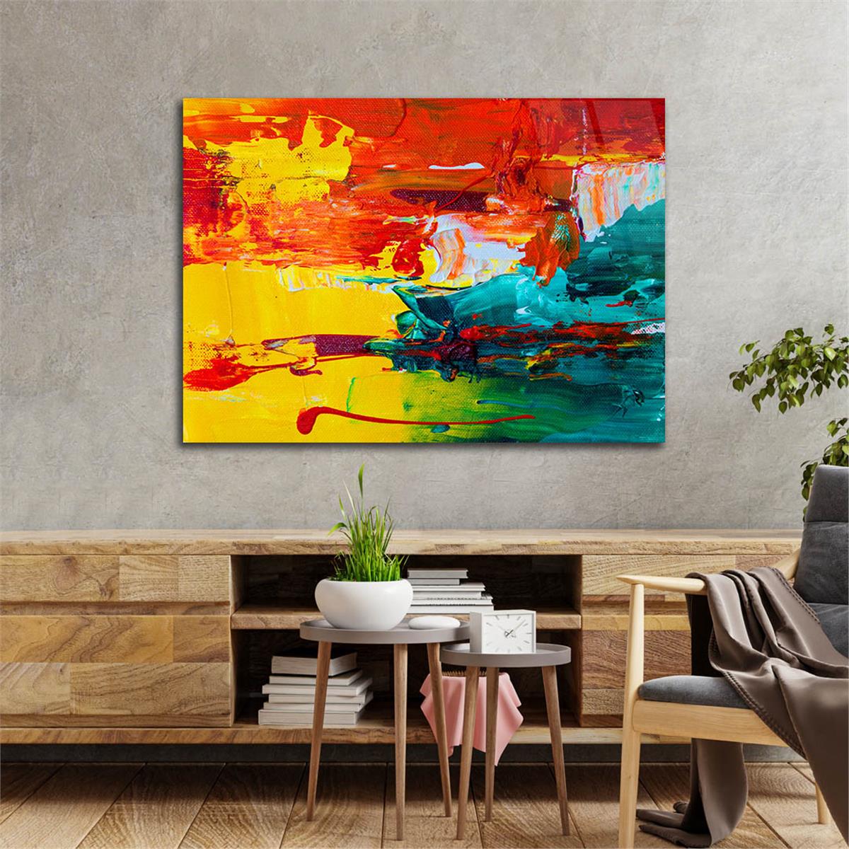 Horizontal Art-Themed Tempered Glass Wall Art 571