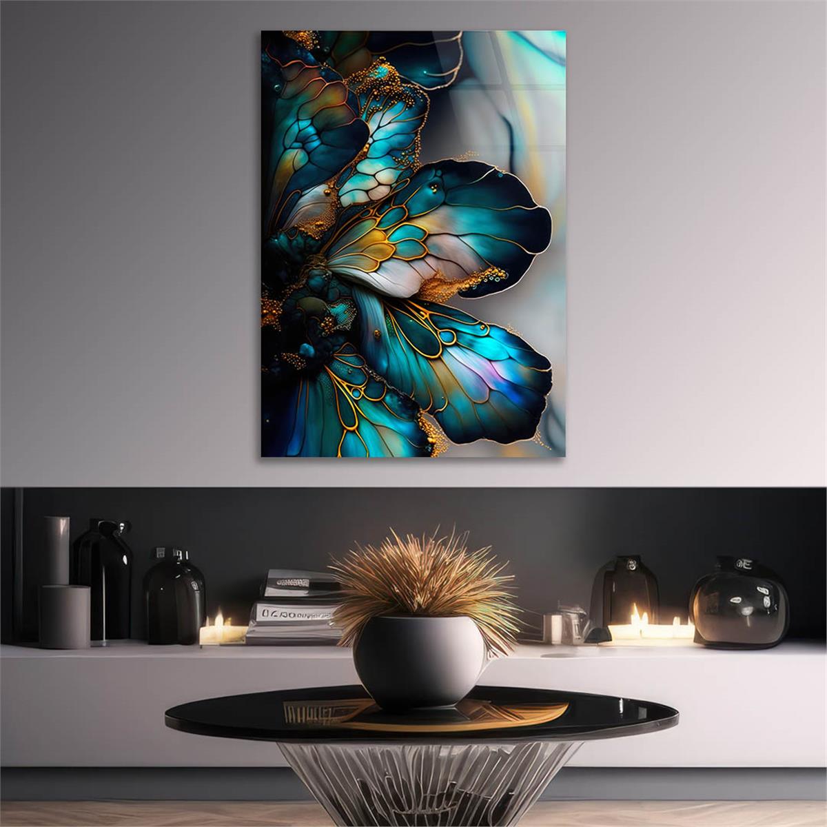 Dikey Sanat Temalı Cam Tablo 372