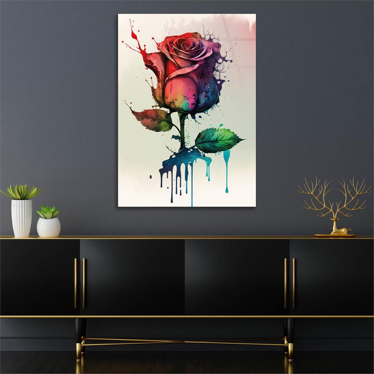 Vertical Tempered Glasss Wall Arts Natured-Themed124