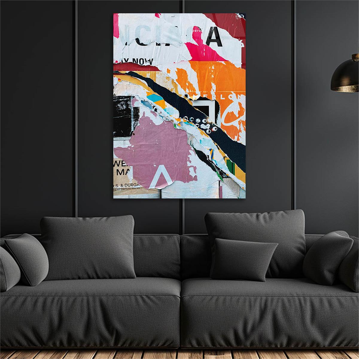 Dikey Sanat Temalı Cam Tablo 491