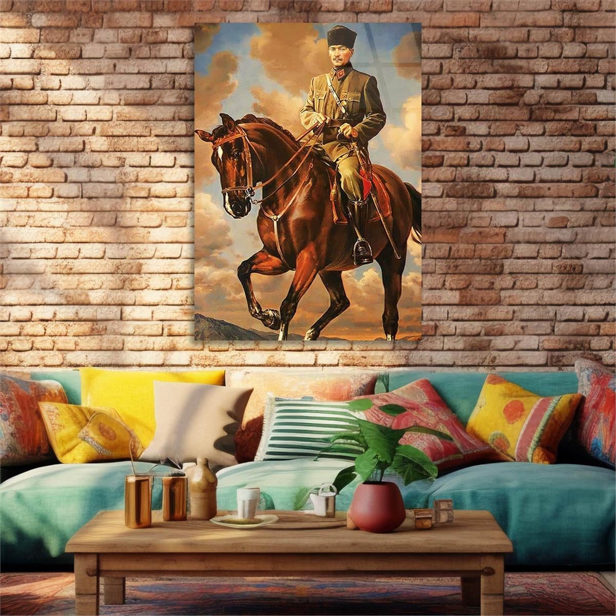 MUSTAFA KEMAL ATATÜRK Tempered Glasss Wall Art 