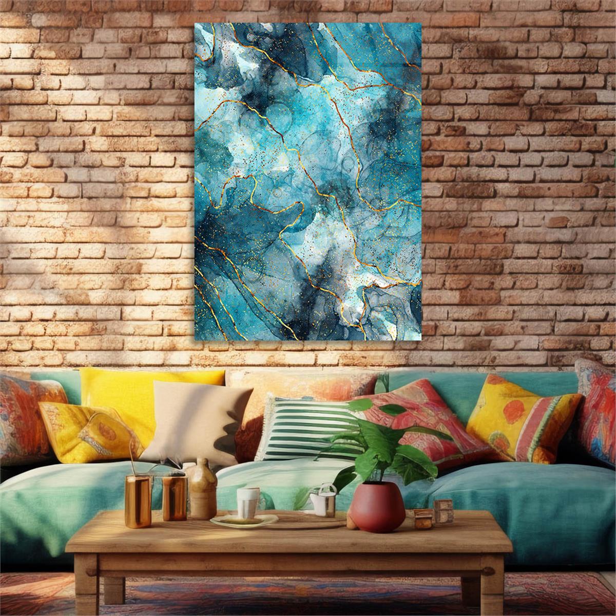 Dikey Sanat Temalı Cam Tablo 507