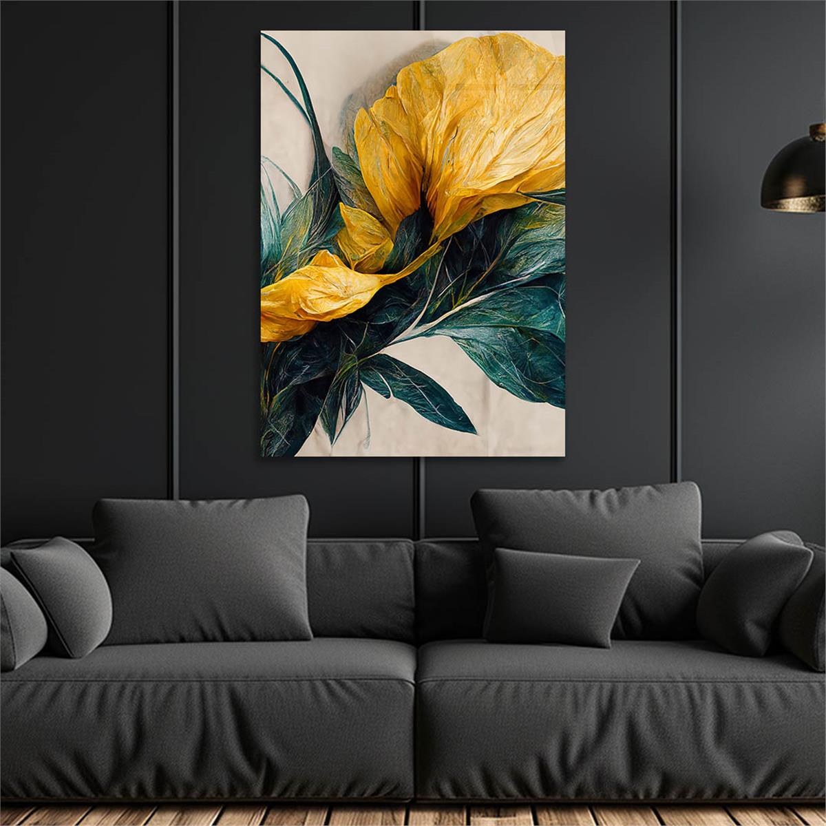 Dikey Sanat Temalı Cam Tablo 461