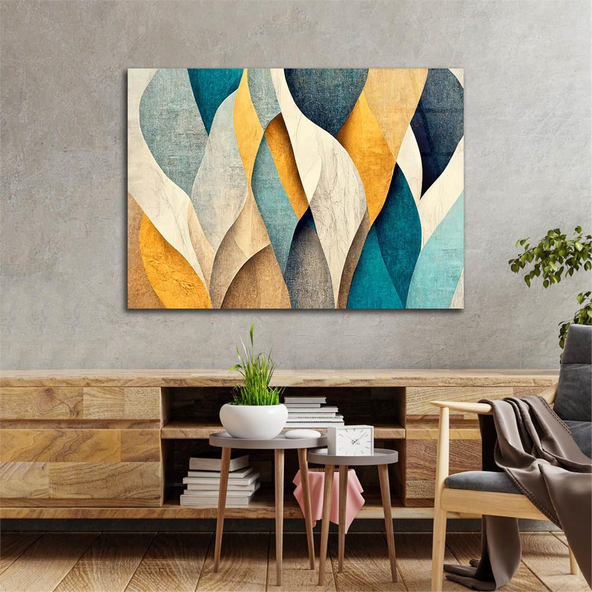 Horizontal Art-Themed Tempered Glass Wall Art 508