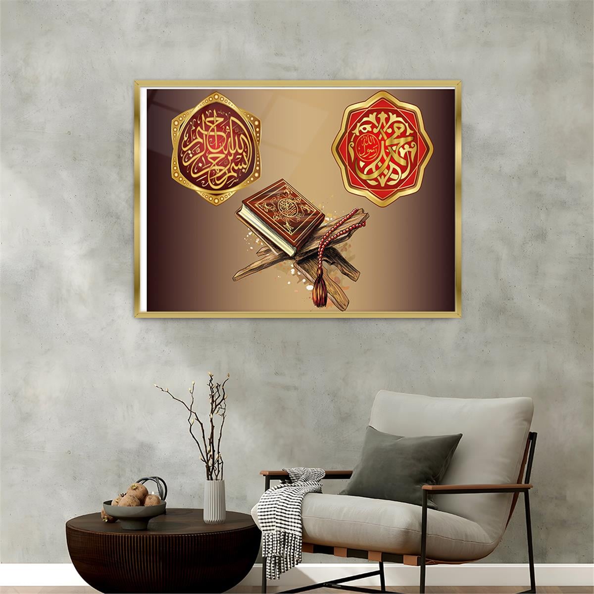 Aluminum-Framed Religious-Themed Tempered Glass Wall Art 070
