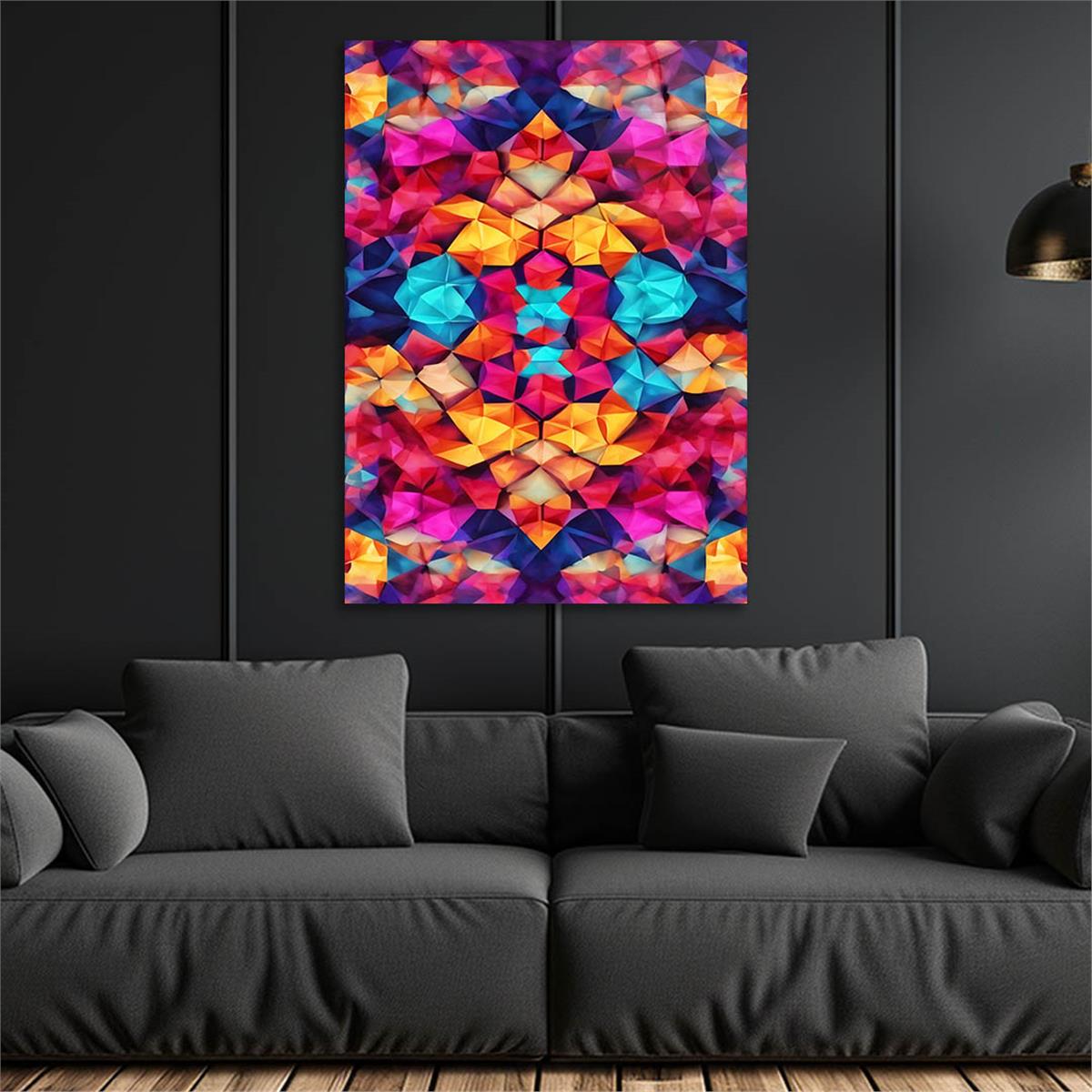 Dikey Sanat Temalı Cam Tablo 515