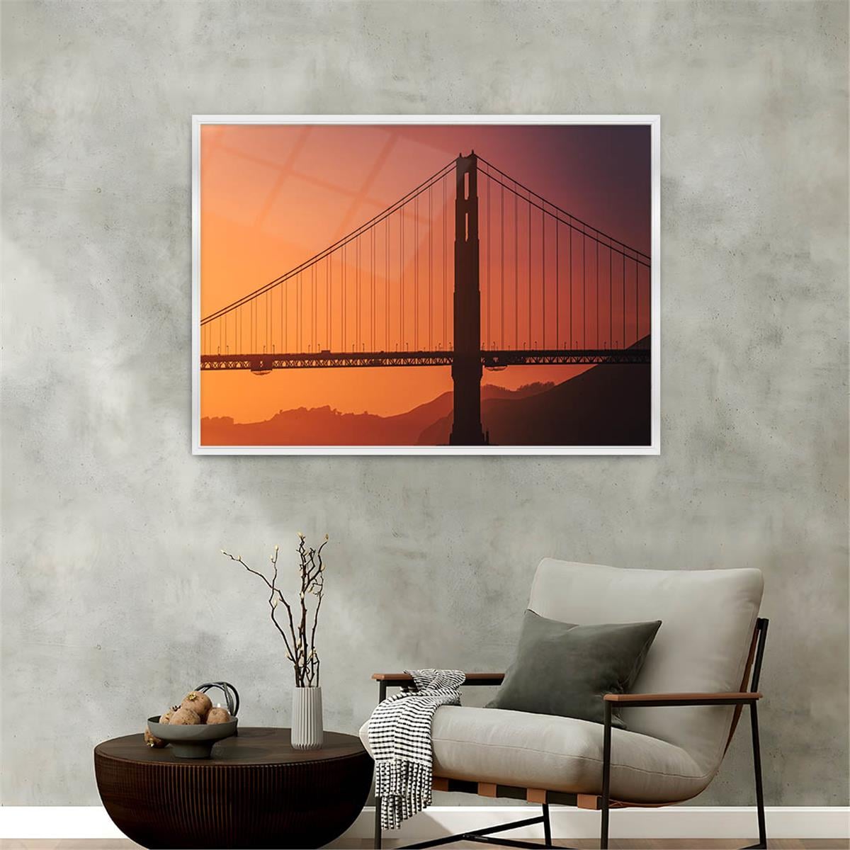 Aluminum-Framed Natured-Themed Tempered Glass Wall Art 141