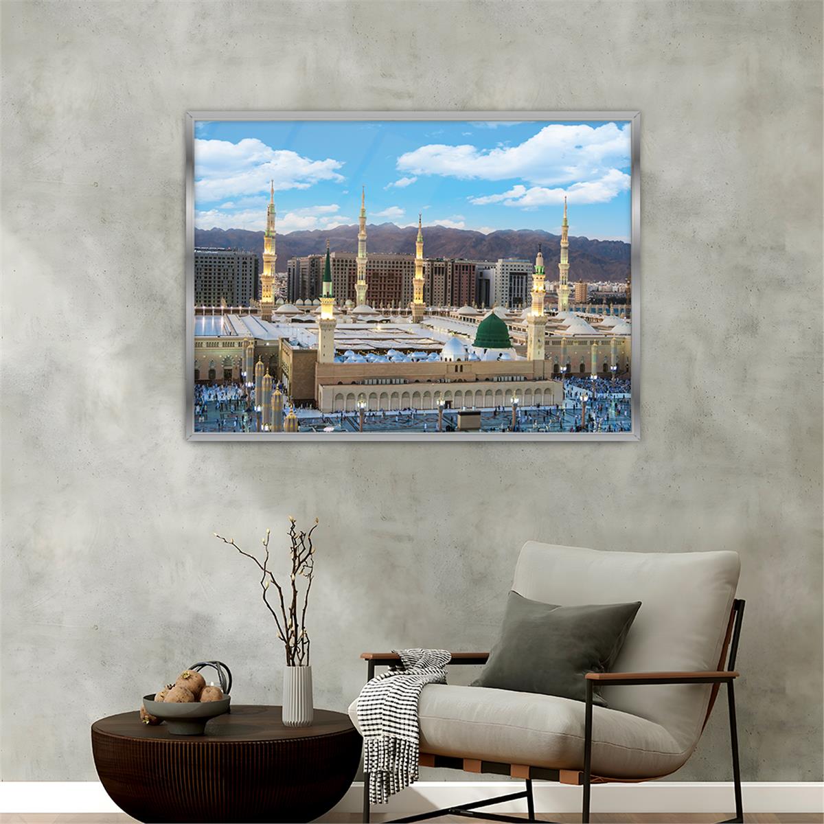 Tableau en verre à thème religieux avec cadre en aluminium  026