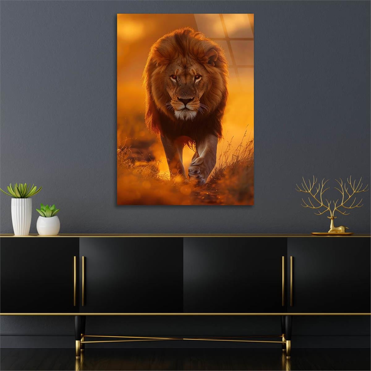 Dikey Doğa Temalı Cam Tablo 342