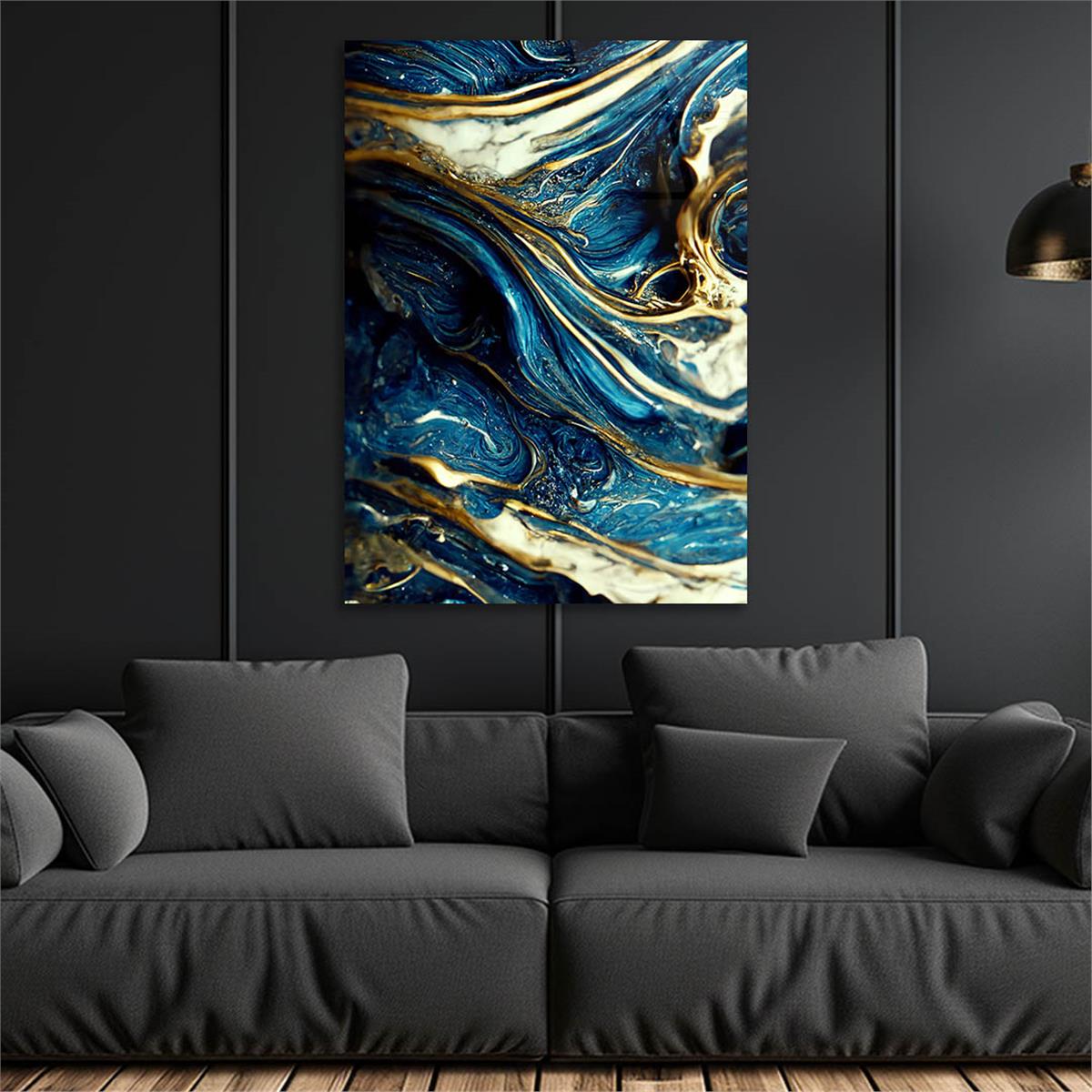 Dikey Sanat Temalı Cam Tablo 557