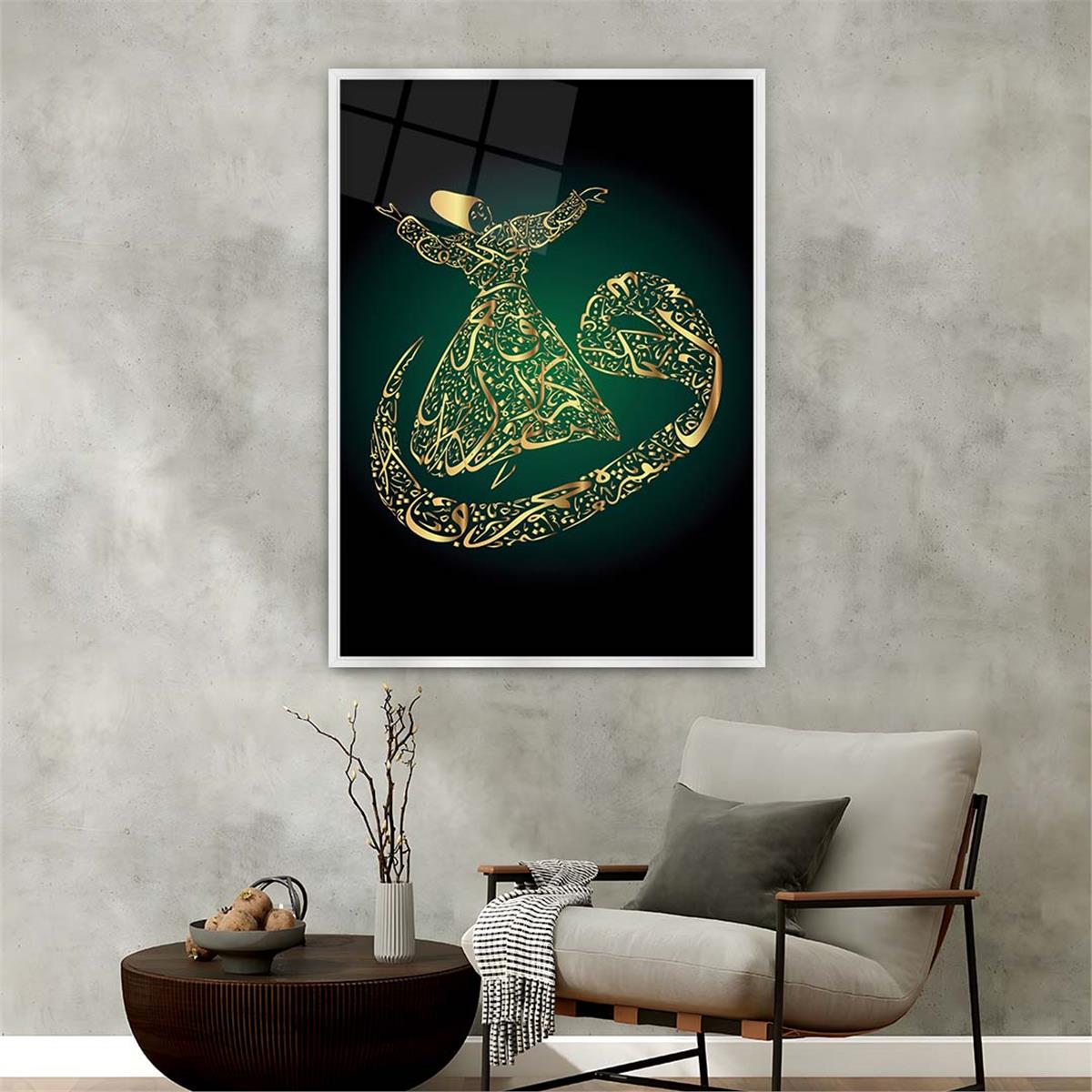 Tableau en verre à thème religieux avec cadre en aluminium  055