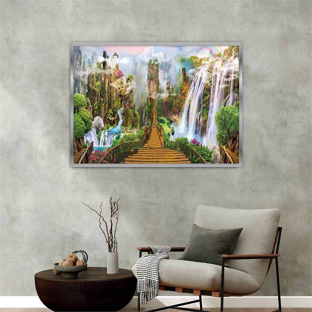 bedrucktes Glas mit Aluminiumrahmen und Natur Themen 