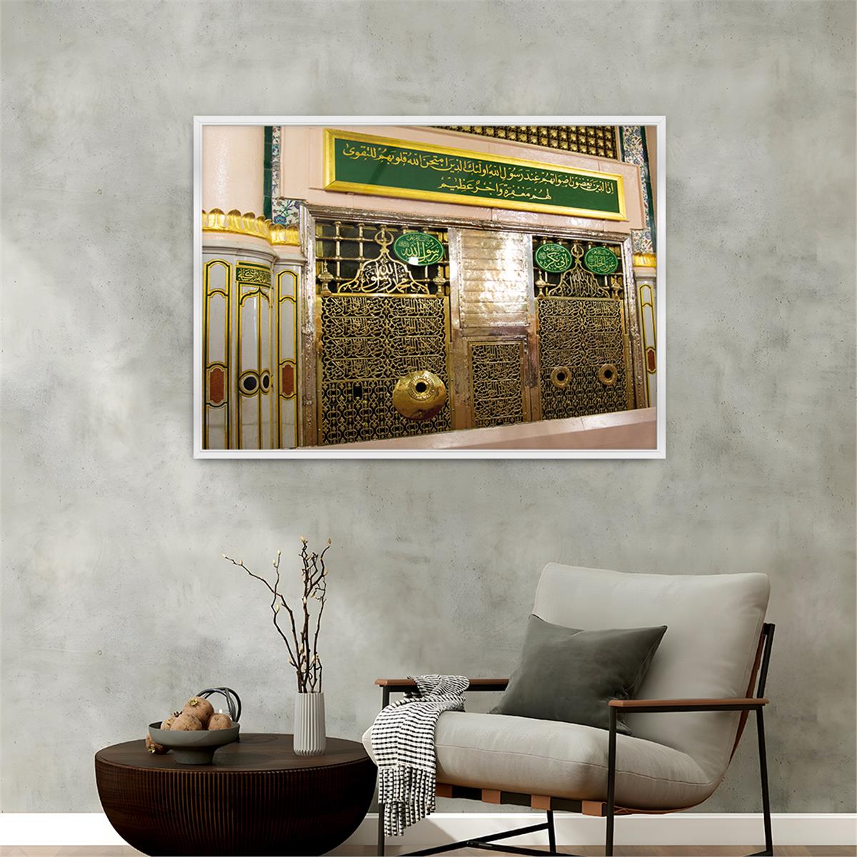 Tableau en verre à thème religieux avec cadre en aluminium  077