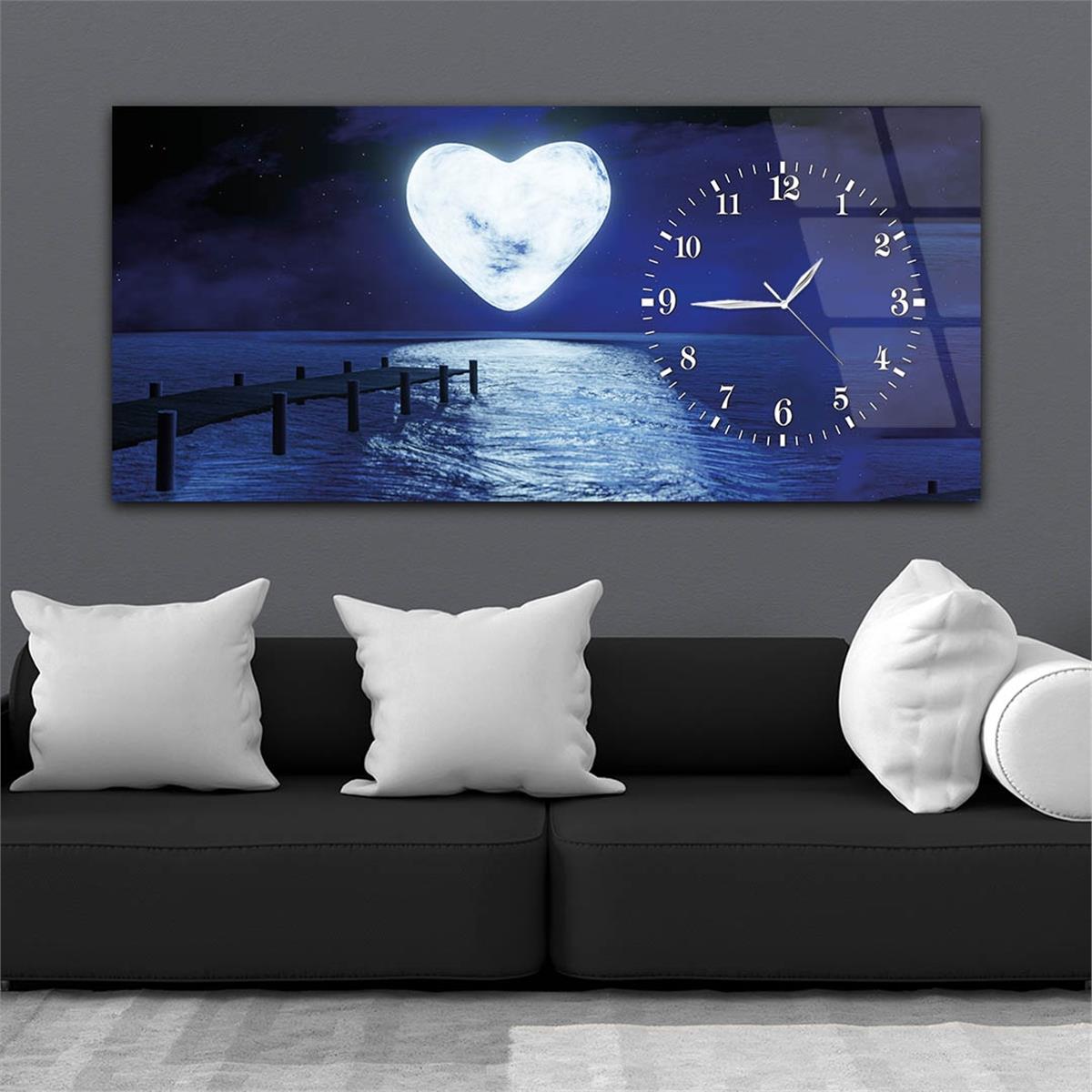 Side-Clock, Art And Nature-Themed Horizontal Glass Wall Painting 004