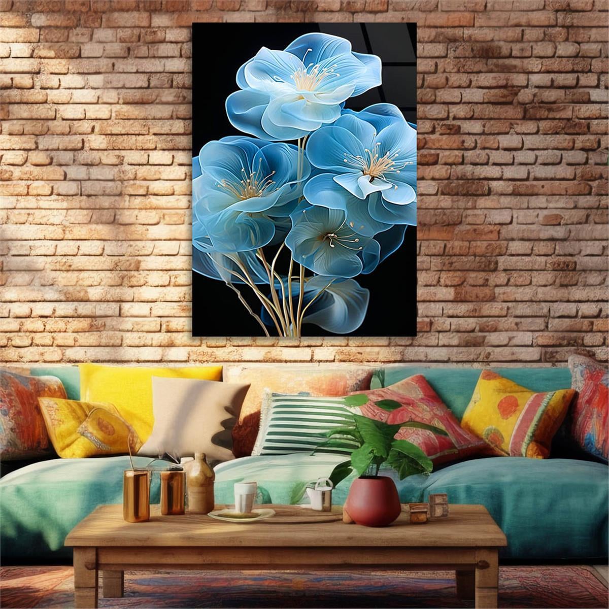 Dikey Sanat Temalı Cam Tablo 583