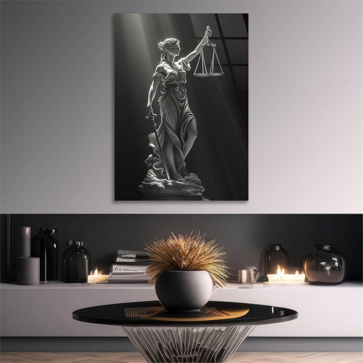 Dikey Sanat Temalı Cam Tablo 591