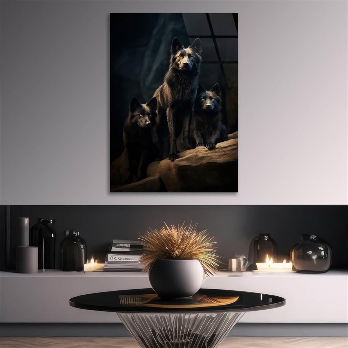 Dikey Doğa Temalı Cam Tablo 433