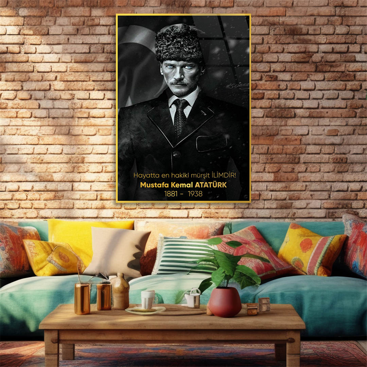 MUSTAFA KEMAL ATATÜRK Tempered Glasss Wall Art