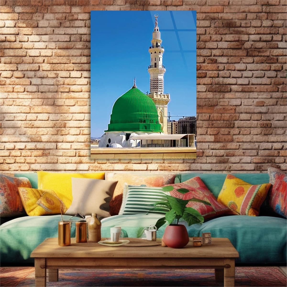 the Prophets Mosque Glass Wall Art