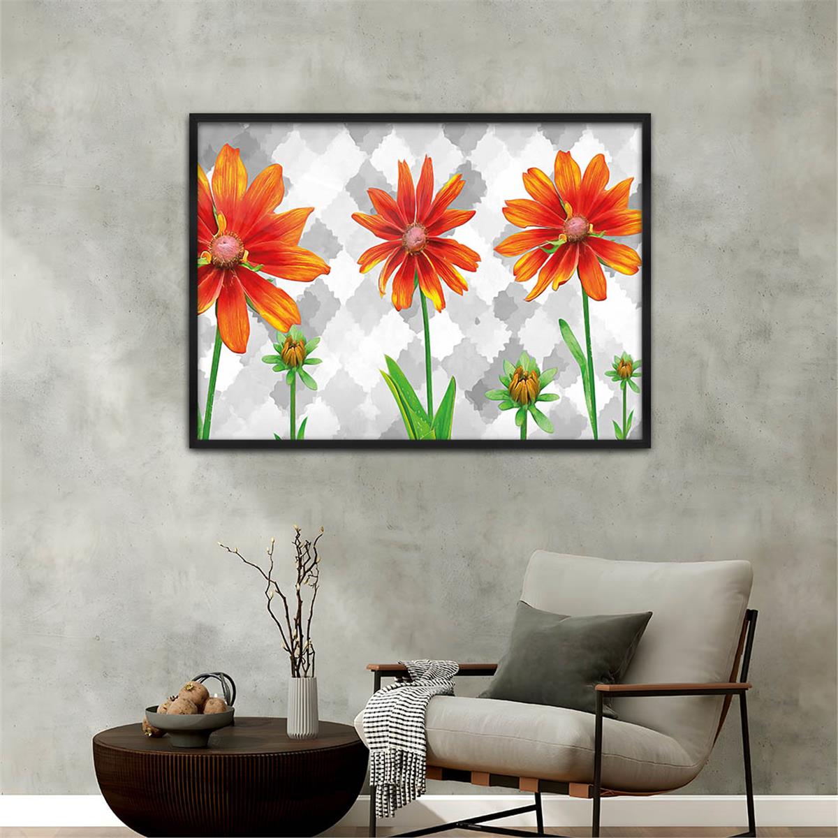 Aluminum-Framed Art-Themed Tempered Glass Wall Art 006