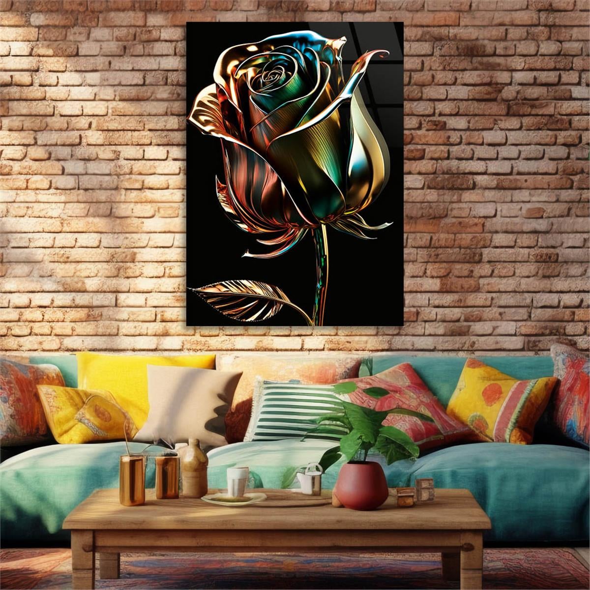 Vertical Tempered Glasss Wall Arts Natured-Themed128