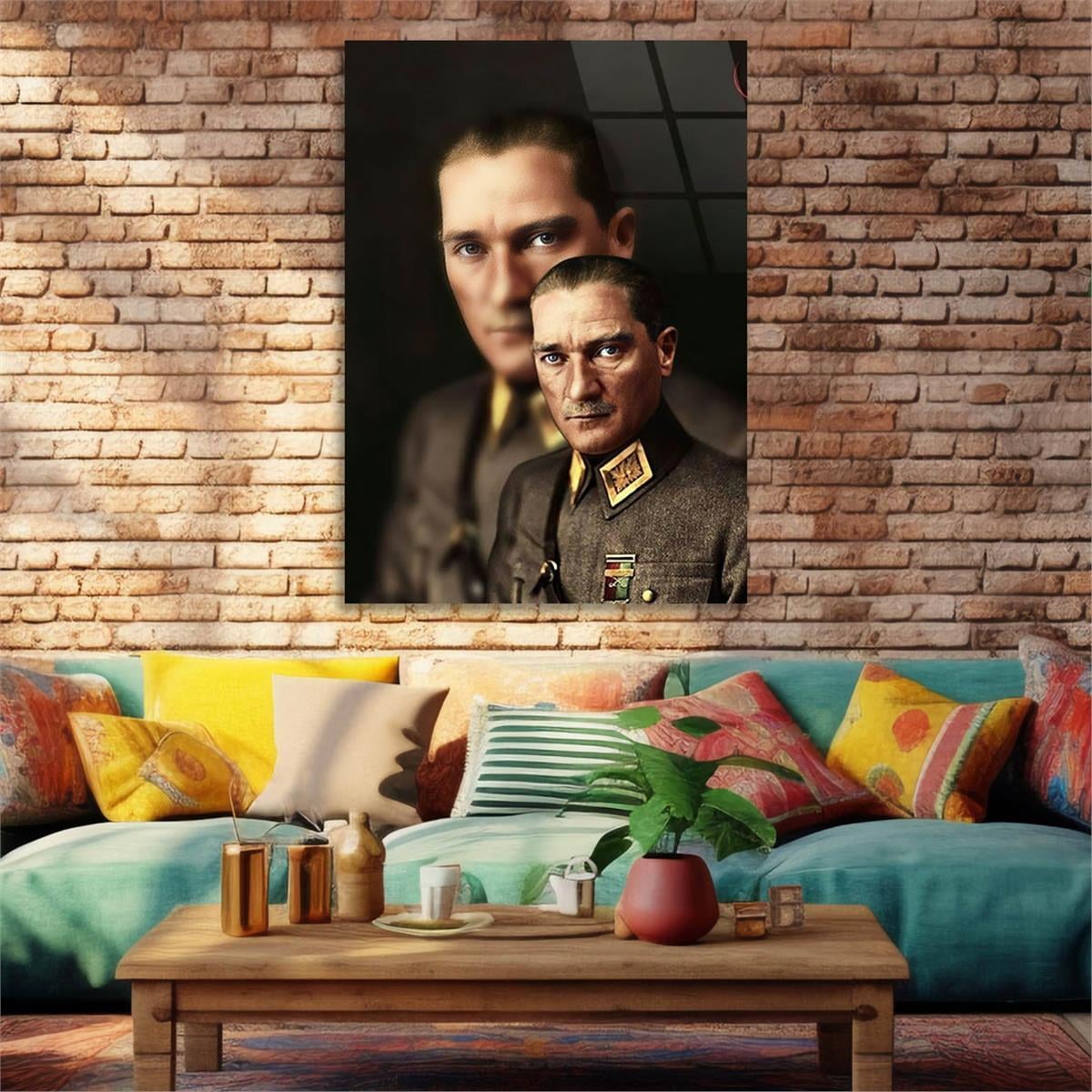 Mustafa Kemal Atatürk Gehard Glasschilderij 