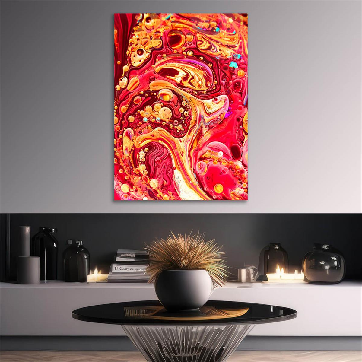 Dikey Sanat Temalı Cam Tablo 465