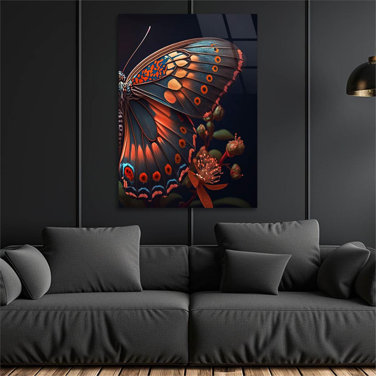 Dikey Sanat Temalı Cam Tablo 370