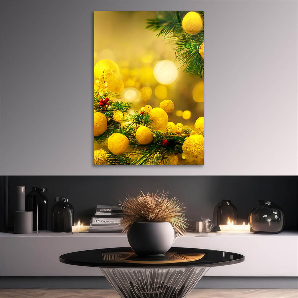 Dikey Sanat Temalı Cam Tablo 514